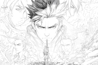 draw a comic, manga or book cover