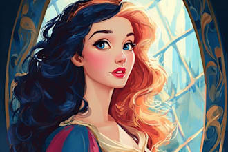 draw cartoon character portrait in disney style