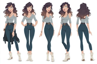 draw character design sheet, reference sheet, turnaround