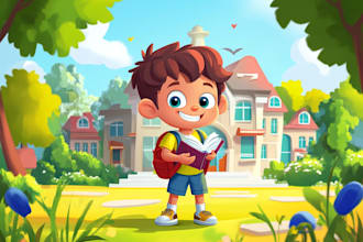 draw digital watercolor children book illustration