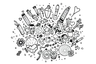 create a hand drawn doodle illustration