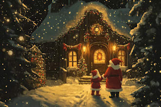draw a christmas cartoon caricature