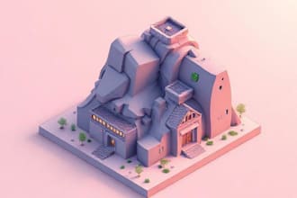 draw 2d isometric illustration
