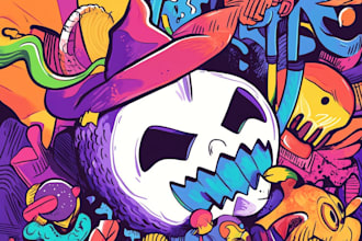 do hand drawn doodle art illustration