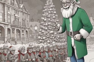 draw christmas cartoon caricature