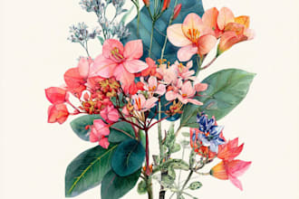 create a botanical watercolor illustration