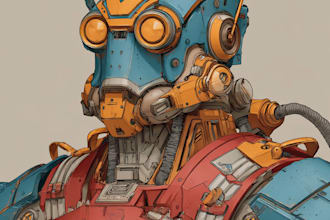 draw concept mecha robot for your character