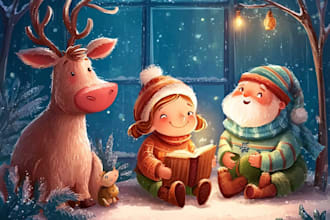 christmas children book illustration, bible illustration