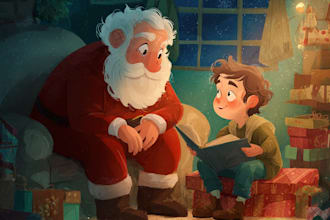 christmas children book illustration, bible illustration