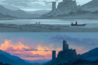 do concept art and digital illustration