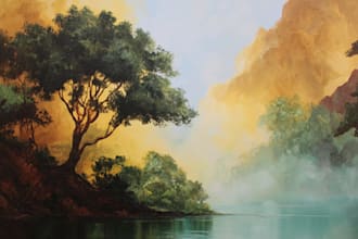 paint landscape in oil painting