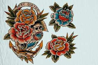 make old school style tattoo design