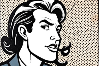 draw pop art from your pet in roy lichtenstein style