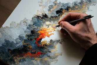 do a digital abstract art illustration