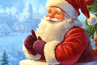 draw an awesome christmas cartoon avatar