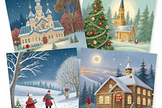 create christmas, greeting cards illustration