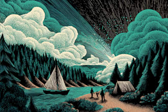 create awesome linocut illustration art
