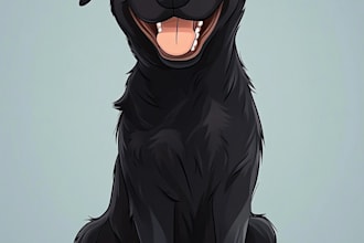 draw disney pet portrait illustration