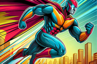 create superhero cartoon character