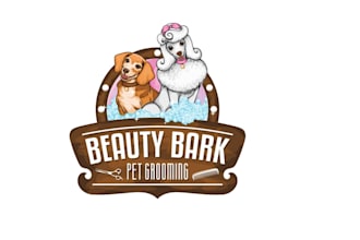 design a modern dog grooming logo with paw, dog, or pet elements