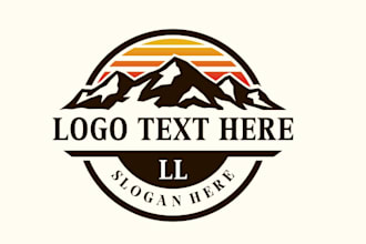 design a minimal or vintage mountain adventure logo
