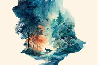 draw unique watercolor illustrations