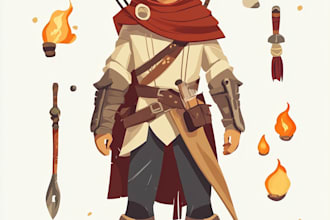 draw 2d game character or 2d character