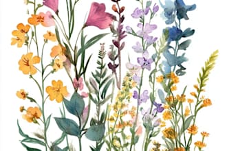 draw vector botanical illustrations of plants, fruits