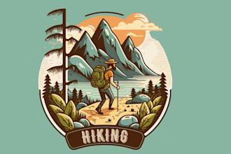 do modern hiking logo design