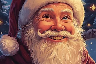 draw awesome christmas caricature couple, family
