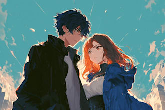 draw cute halfbody anime art oc fanart character