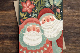 create a beautiful illustrated christmas card