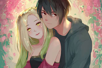 draw anime chibi character art for pfp, kawaii, stiker