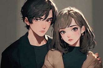 draw cute halfbody anime art oc fanart character