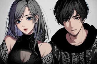 draw anime chibi character art for kawaii, stiker or fanar