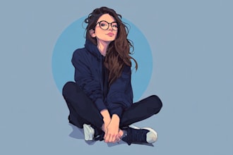 draw semi realistic portrait illustration