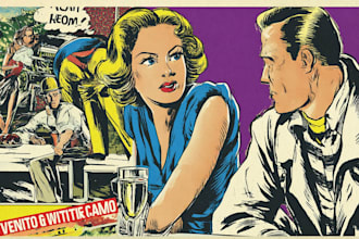 draw a retro vintage comic illustration