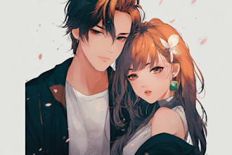 draw your cute furry art,  with charming anime style