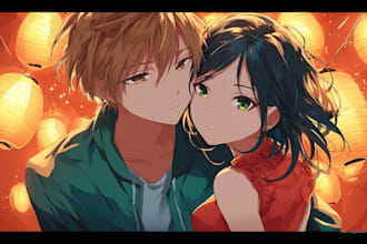 draw bust up anime character for you