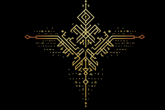 create cyber sigilism tribal design for tattoo or clothing