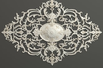 do decorative bas relief design,ornamental sculpt,rossette,cornice,stl,cnc,gcode