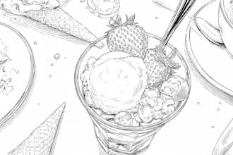 draw detailed line art of any product, food, sketch