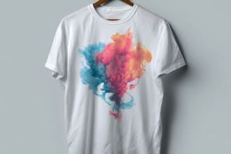 create unique watercolor t shirt design for amazon merch and pod