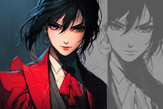 draw or color drawing, anime character, manga, comic, sketch