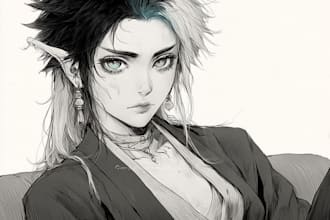 make japanese anime and manga illustration