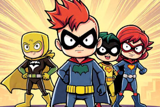 design your realistic superhero cartoon portrait