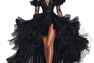 draw a fashion illustration, portrait, sketch