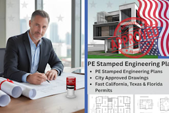 do california texas florida permit drawings with pe stamped engineering