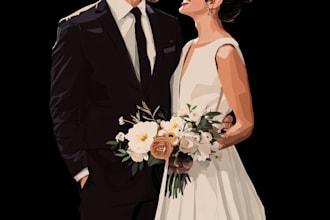 make couple portrait illustrations