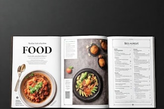 design food magazine, recipe ebook, and restaurant menu